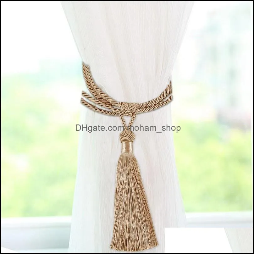 other home decor 2pcs curtain tieback ropes clip tassels hanging belts tie backs for curtains rope holdbacks buckle rods accessoires