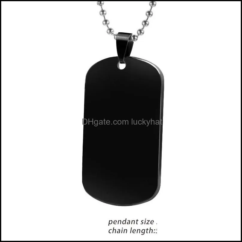 stainless steel blank pendant necklace pet id tags personalized dog tags cat tags can engraved front back necklace simple design