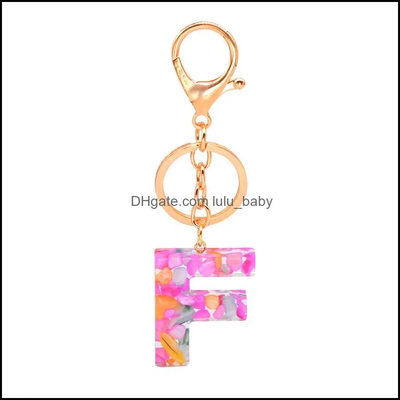 acrylic 26 letters keychain for women az capital keyring resin alphabet pendant keyfobs charm jewelry accessories p308fa