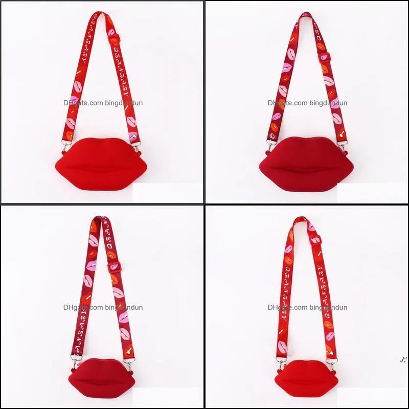 new fashion women girls bags silicone lip shoulder mobile phone bag large capacity messenger crossbody bag mommy and me bags rrd12105