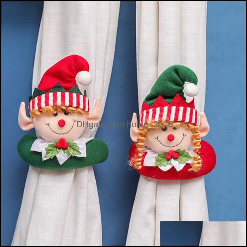 christmas curtain buckle doll santa snowman creative curtains hold back fastener xmas holiday home window decorations wy1421