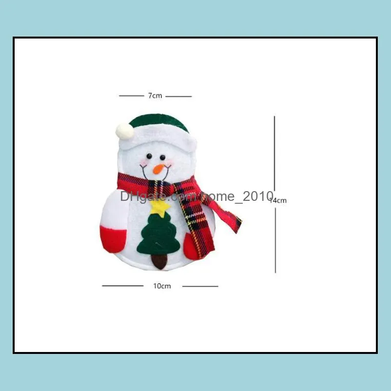 christmas tableware covers nonwoven knife fork santa snowman shape forks knifes cover bag decorations lxl401a
