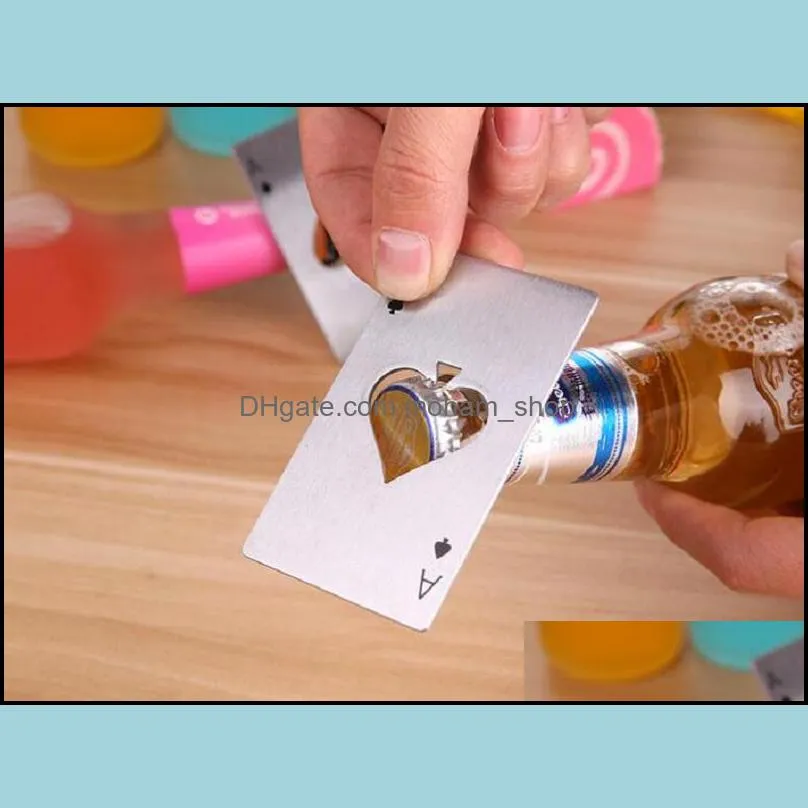 poker card opener stainless steel beer openers bar tools credit card soda beer bottle cap opener gifts kitchen tools