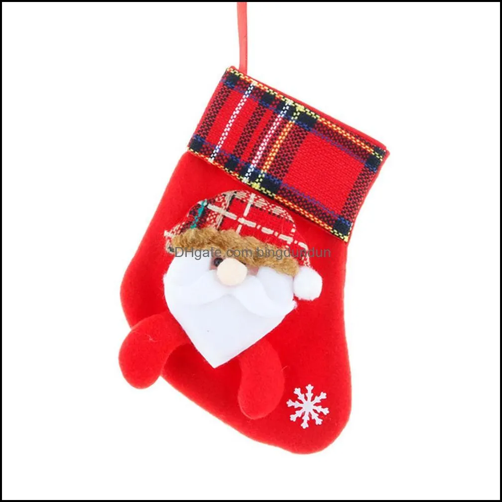 christmas stockings red santa sock bag christmasgift candybag christmastree decoration home natal navida socks paf11634