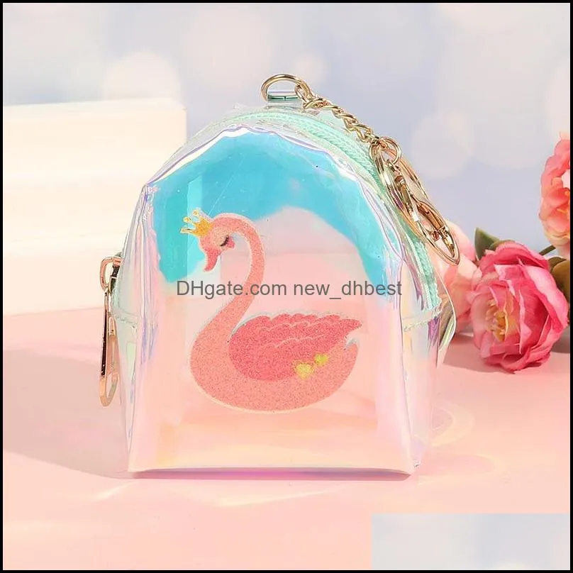 kid sequins coin purse pvc lady keychain bag girl small wallet children cute laser mini women key ring purses pouch