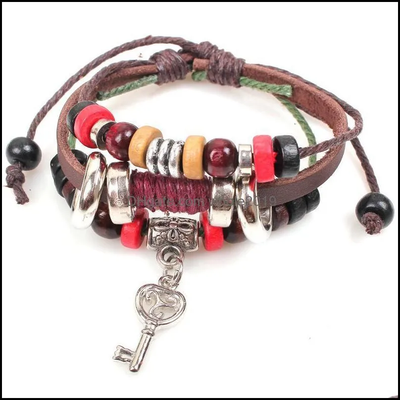 leather bracelet adjustable genuine chain infinity bracelets