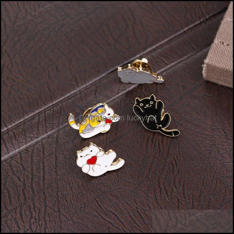 jewelry brooch cartoon cute animal cats expression pin clothes bags women student ornament badge 1596 q2