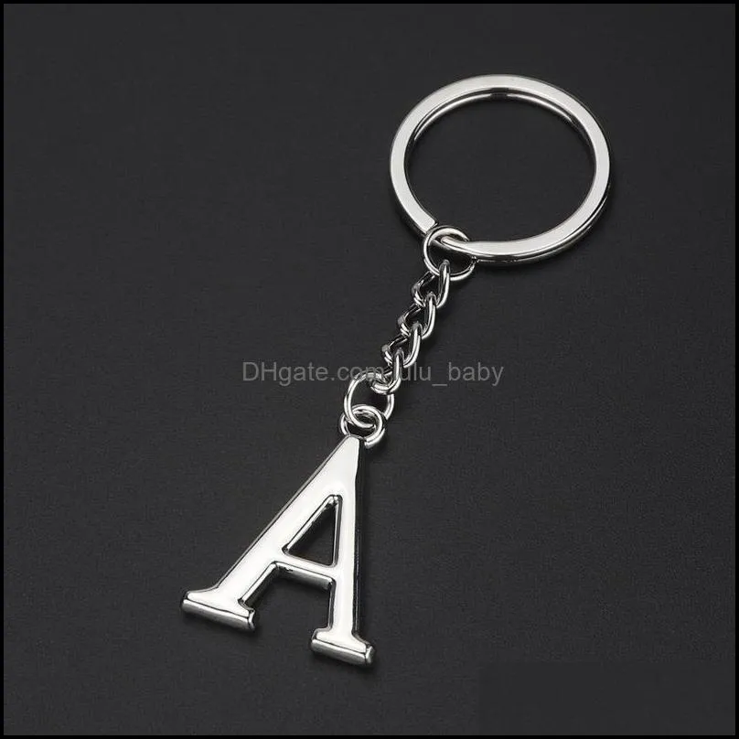 personalized az name keychain charm jewelry 26 alphabet letter keyring english letters keyfobs holder party favors gift p319fa