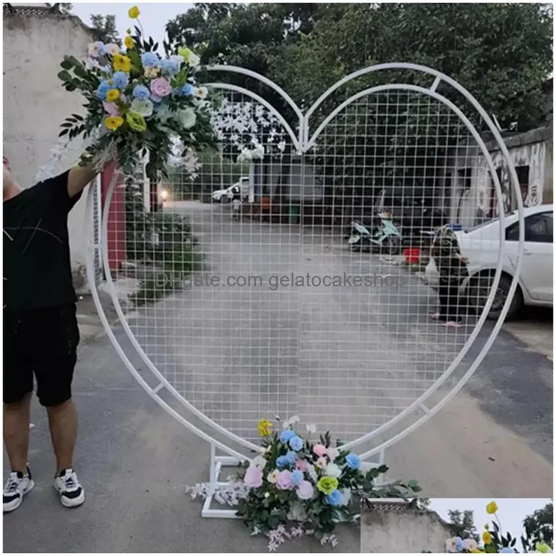 wedding heart shape arch love flower stand wedding background decoration metal arches home party propose marriage decor