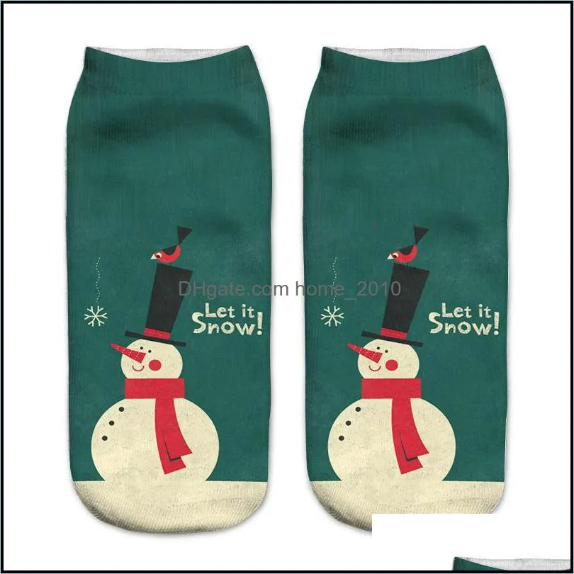 xmas halloween christmas printed socks for santa claus reindeer pumpkin 3d soft texture short boat sock decorations cartoon wq559