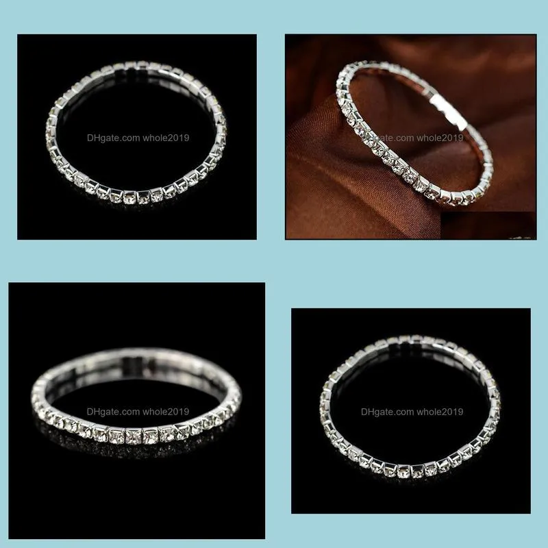 charm bracelet for women wedding bracelets bangles gold/silver p bling wristband elastic bracelet