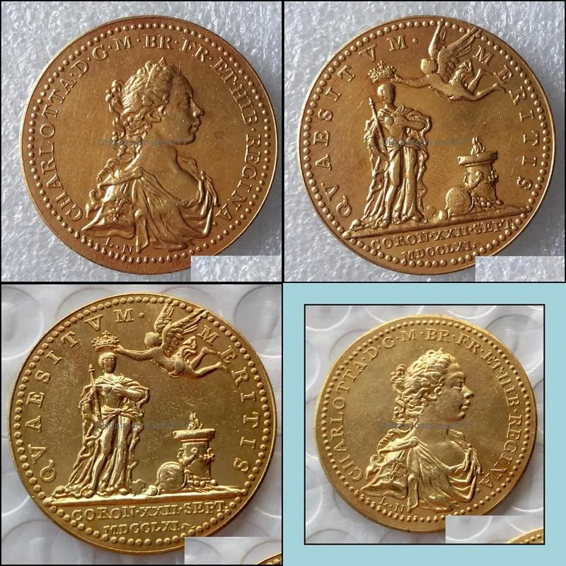 england medal 1761 grande bretagne couronnement charlotte de mecklemburg promotion factory price nice home accessories silver