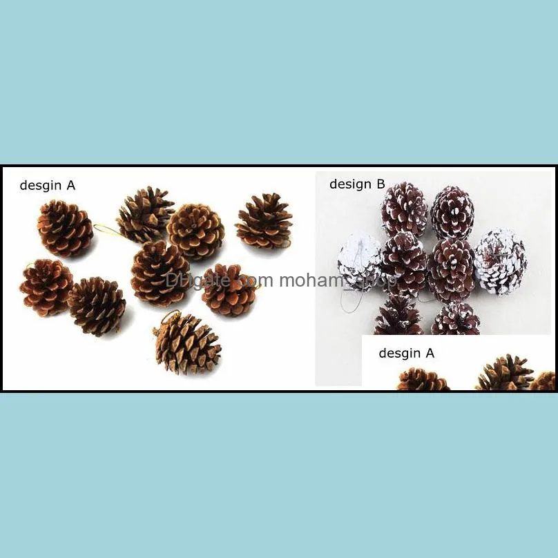 christmas pine cones natural pinecones ornament with string pendant crafts for gift tag tree party hanging christmas decorations