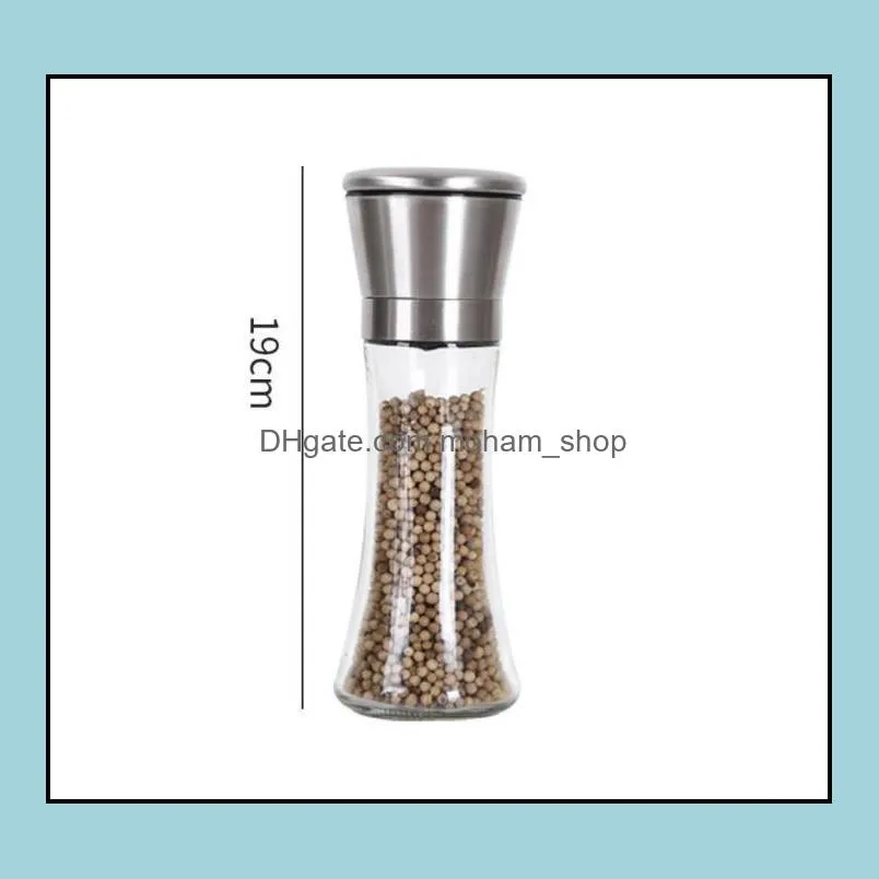 stainless steel pepper grinder glasspepper mills peppergrinder hand glass mill sn4463