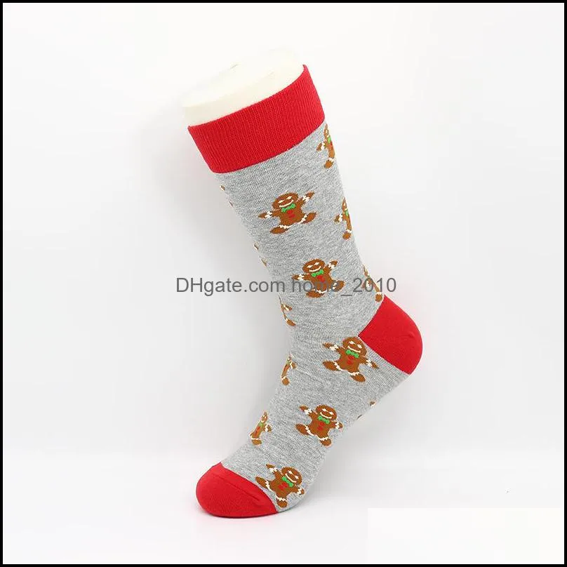 cotton christmas socks large size men autumn winter santa claus christma tree snow elk gift happy sock wll391