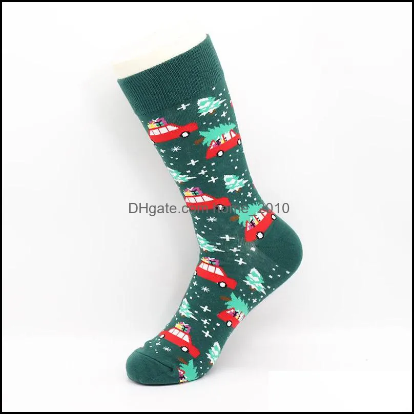 cotton christmas socks large size men autumn winter santa claus christma tree snow elk gift happy sock wll391