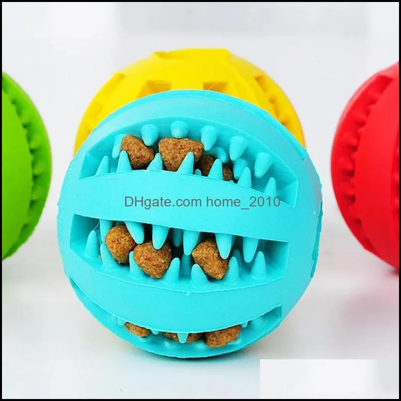 pet rubber leaking food ball dog cat chew toy interactive elasticity watermelon bite resistant dogs teeth clean play balls 7 cm wll930