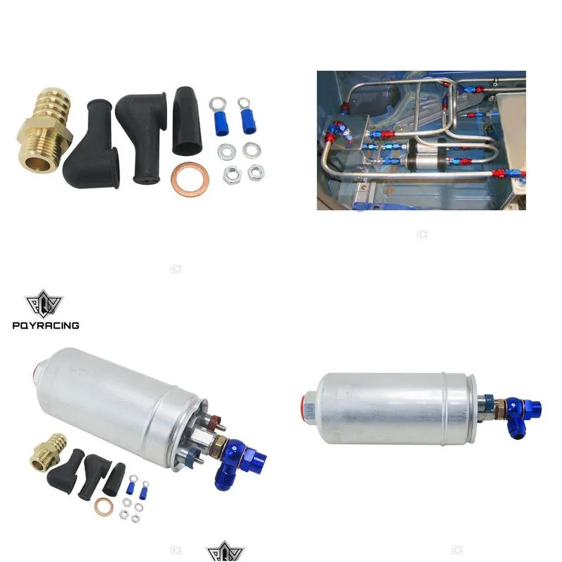  racing top quality external fuel pump 044 oem0580 254 044 poulor 300lph add adapter fitting fpb044addfk045baddfk047b