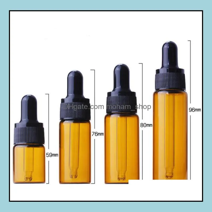 amber clear glass dropper bottle 5ml 10ml 15ml 20ml transparent pipette dropper vial sn4327