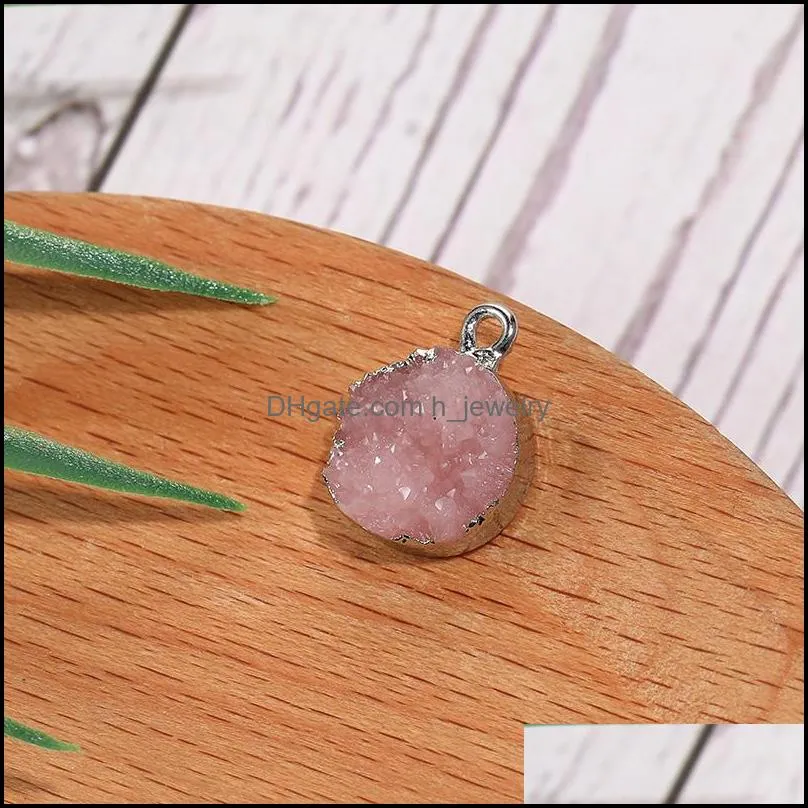 2020 fashion round circle resin charms pendent multiple colour womens accessories necklace earring pendants wholesalez