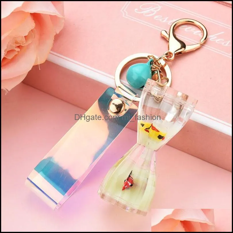 fashion accessories glitter hourglass quicksand pvc key backpack pendant couples women men boyfriend friend keychain gift