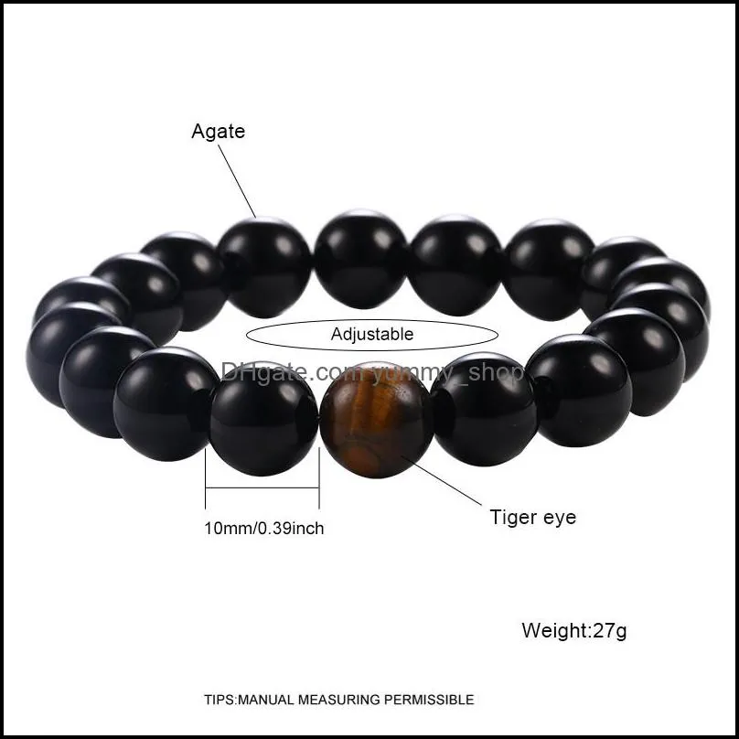 high quality black tiger eye buddha bracelets natural malachite beads pray wealth lucky classical style jewelry for men z