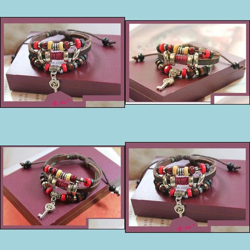 leather bracelet key towel crown leather infinity bracelets bijoux leather bracelet