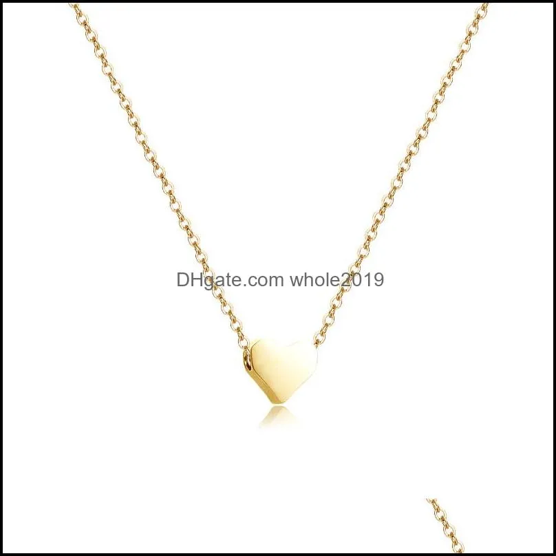  classic clavicle chain necklace small love heart pendant necklace for women girl gold silver necklace choker party wedding jewelry