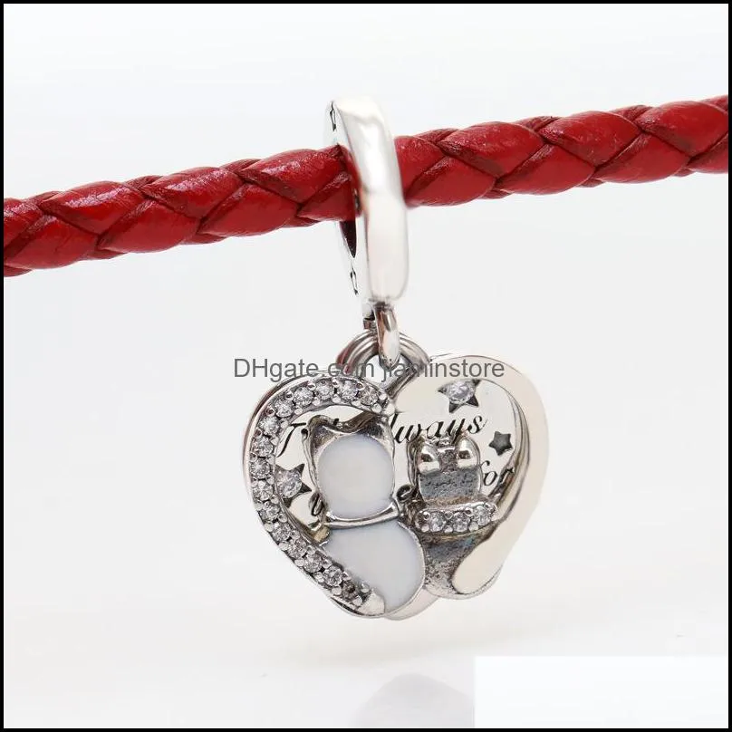 925 sterling silver beads cats hearts dangle charm charms fits european style jewelry bracelets necklace 497 h1