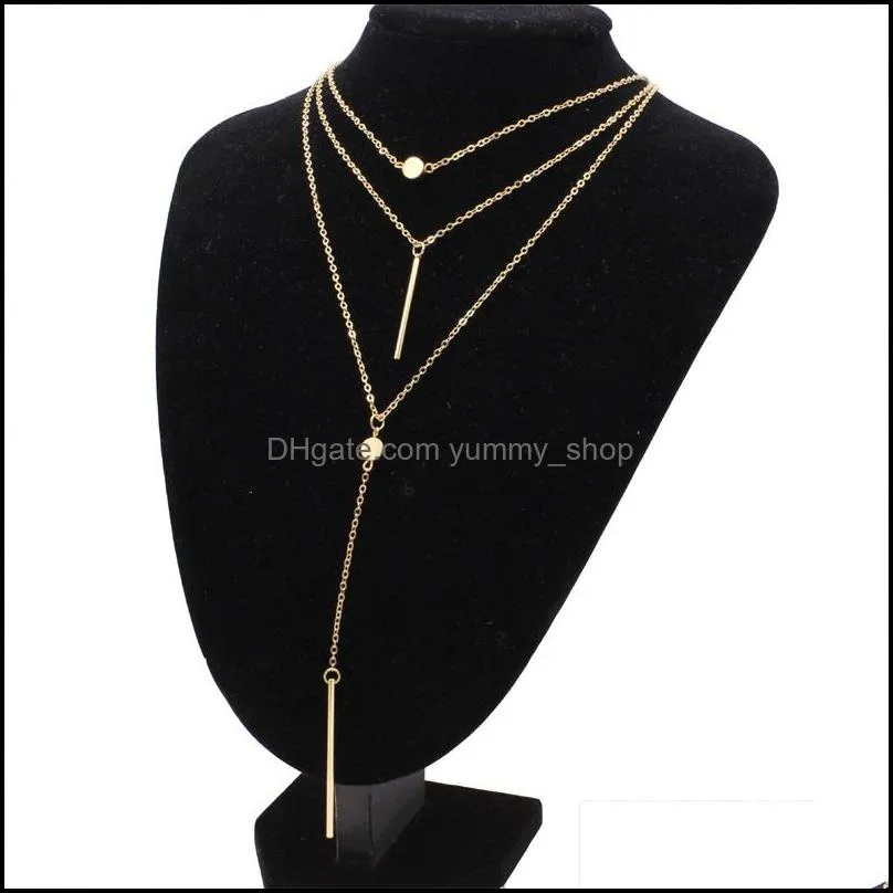idealway women fashionable multilayer chain necklace gold plated summer charms choker necklace for women jewelry 146 r2