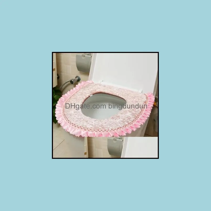 comfortable toilet thick warmer soft waterproof toilet seat cushion cover bathroom pedestal pan pads oshaped flush toilet seat pads