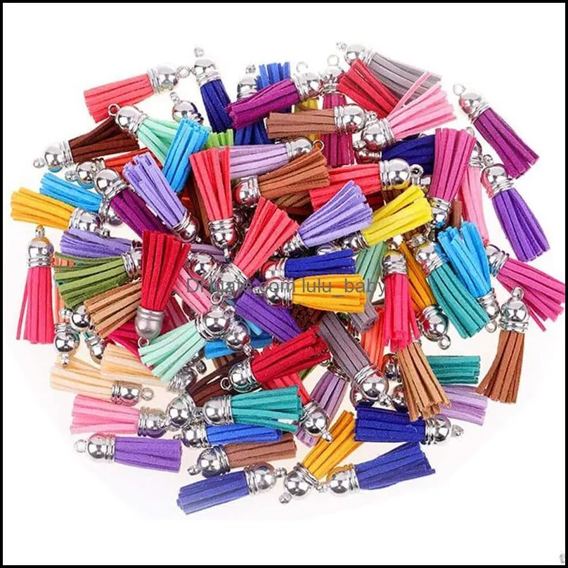 150pcs keychain set bulk leather tassel pendant key rings with chain for diy crafts jewelry making supplies dhs q391fz