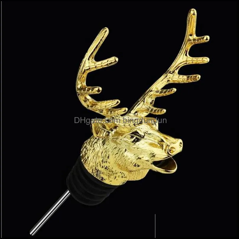 metal deer stag head wine pourer unique wine bottle stoppers wine aerators bar tools accessories paf11934