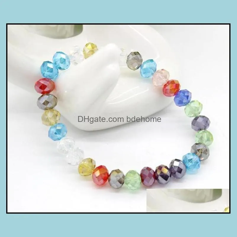 charm bracelets faceted crystal rhinestone beaded stretch bracelet woman jewelry gift bead crystal bracelets bdehome