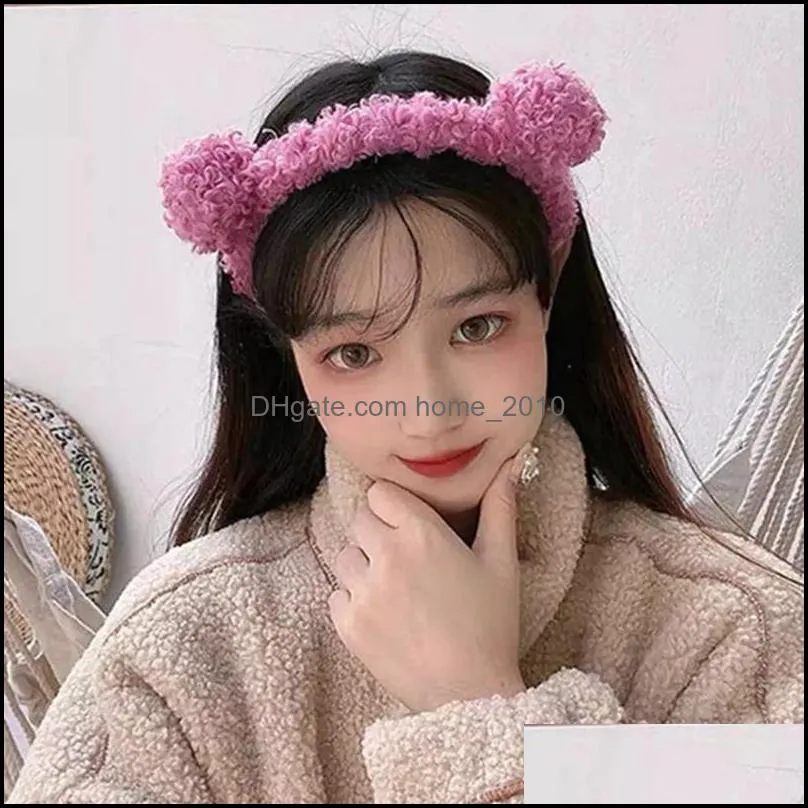 wash face hair holder hairbands soft warm cute little bear party head band for women girls headwear headband accessories wll523