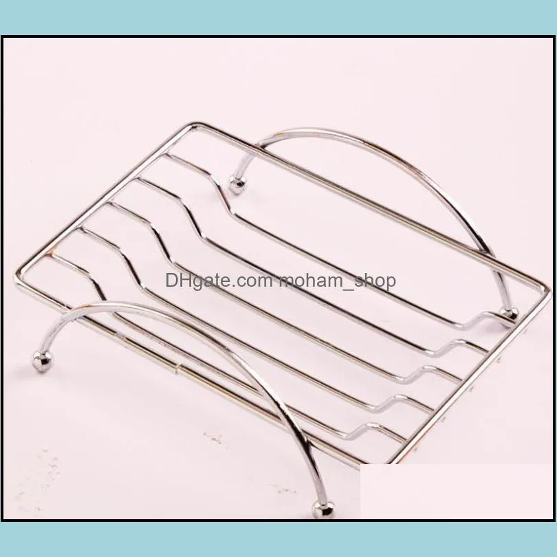 stainless steel soap holder drain soap dish tray fashion brief bathroom accessories square oval styles sn4406