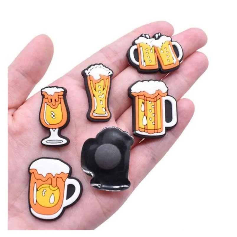 beer shoe charms pvc soft rubber hole garden shoecharm buckle for croc clog bracelet wristband charm