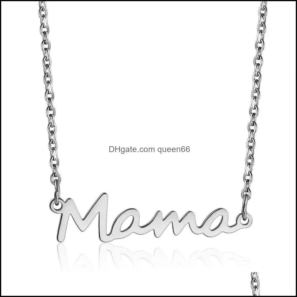 stainless steel mama letters chain link bracelet love mom bangle mothers day mama gifts female family jewelry