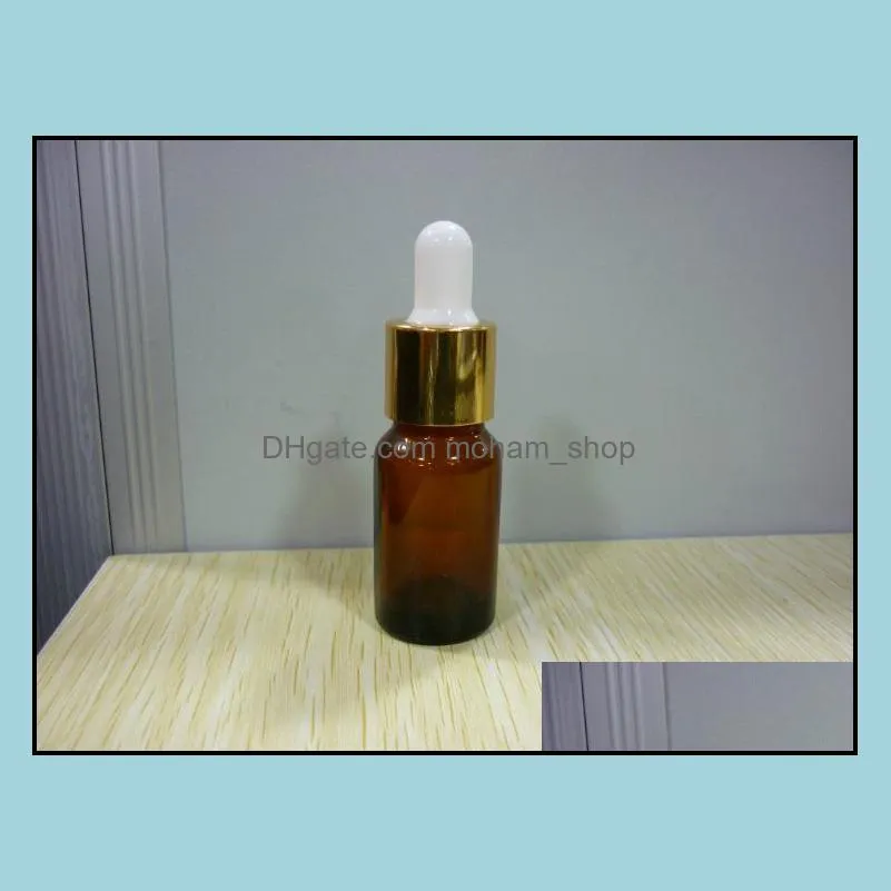  lot 768pcs 10ml amber glass dropper bottle tiny small vails for 10 ml  oils cosmetics packing sampe bottles sn2201