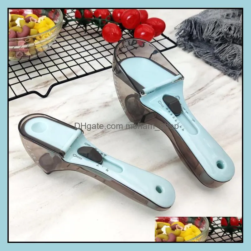 measuring tools adjustable measuring scoop plastic scale gauge baking supplies portable metering spoon kitchen accessories sn4579