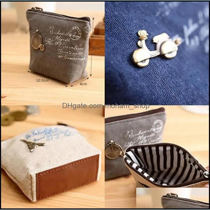 canvas coin bag keys wallet purse change pocket holder organizer retro coin purse portable mini wallet zip coin bags storage bags