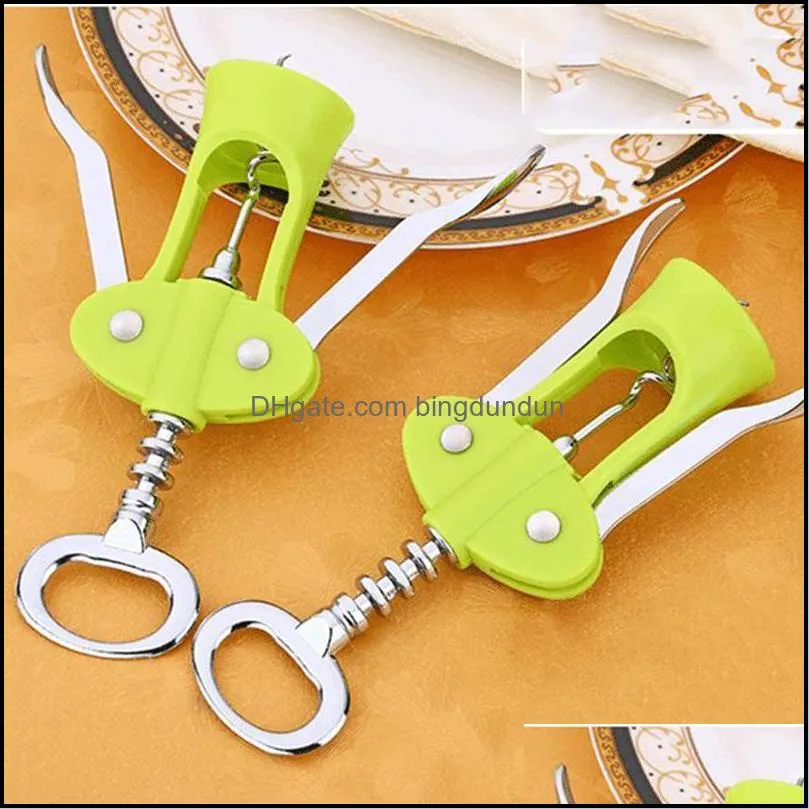 red wine bottles openers 2 in 1 beer bottle opener plastic stainless steel wines corkscrew bar  tool kitchen accessories