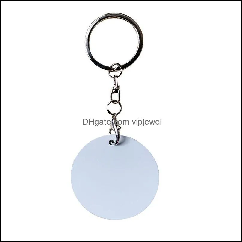 sublimation blank keychain heat transfer keychains diy blanks keyrings with chain for art crafts making doubleside printed