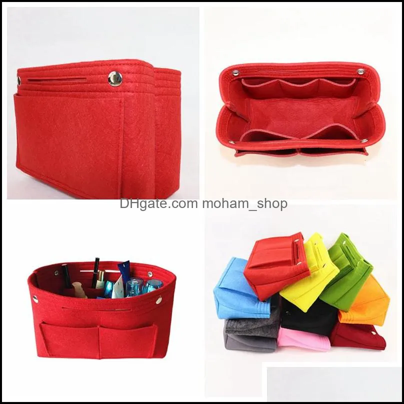 felt storage bags organizer bag insert organizer interior pockets tote felt purse bag multiple color size