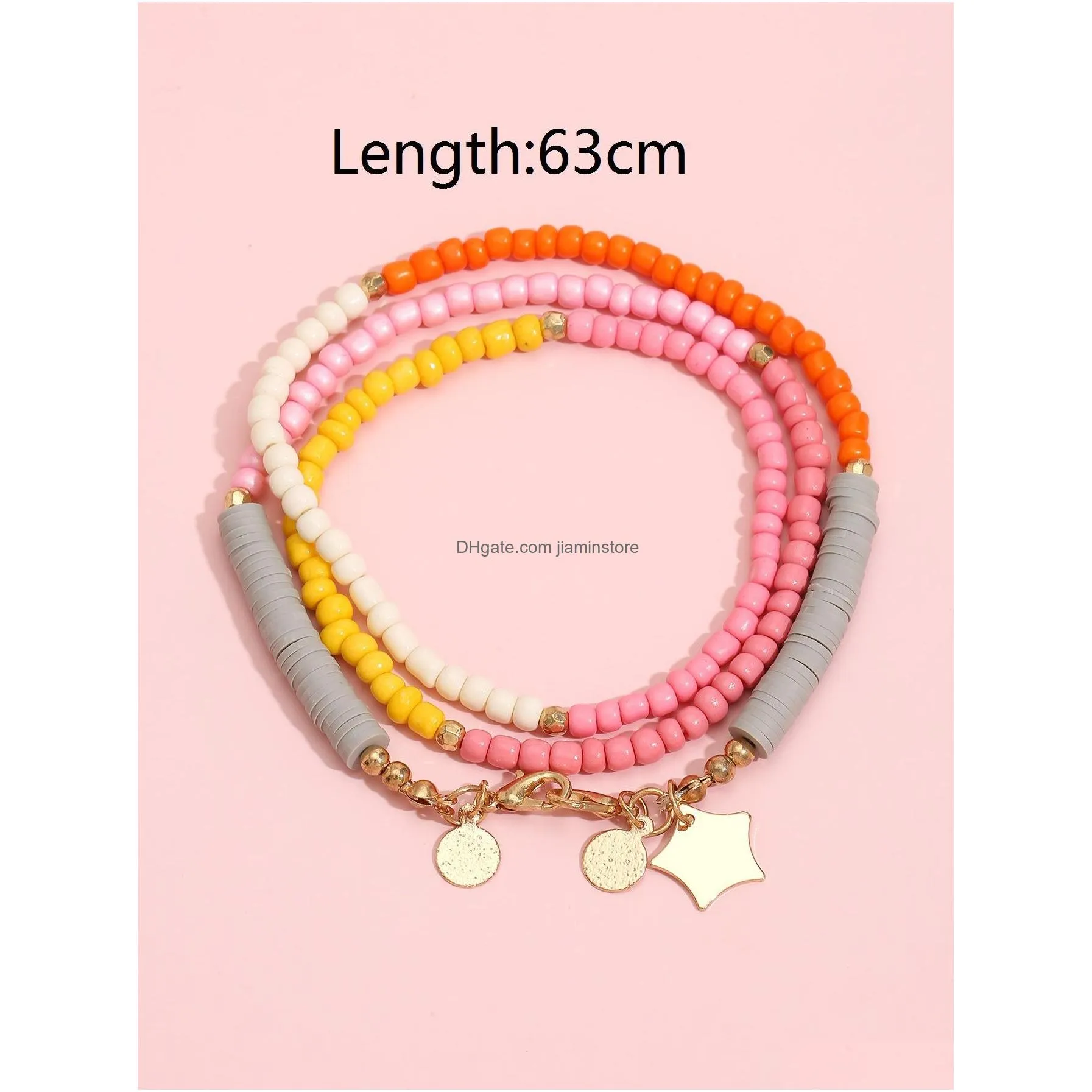 bohemian fashion jewelry strands string bracelet mixed beads star pedant charms beaded bracelets