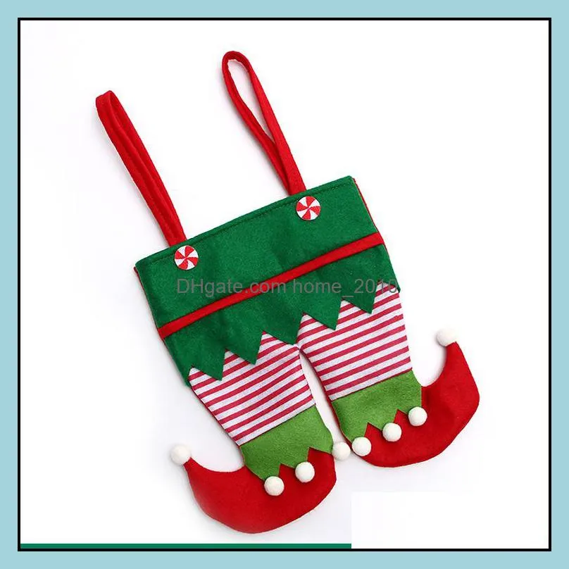 christmas candy bag elf elk pants treat pocket home party gifts decor xmas gift holders festival accessories wy1415