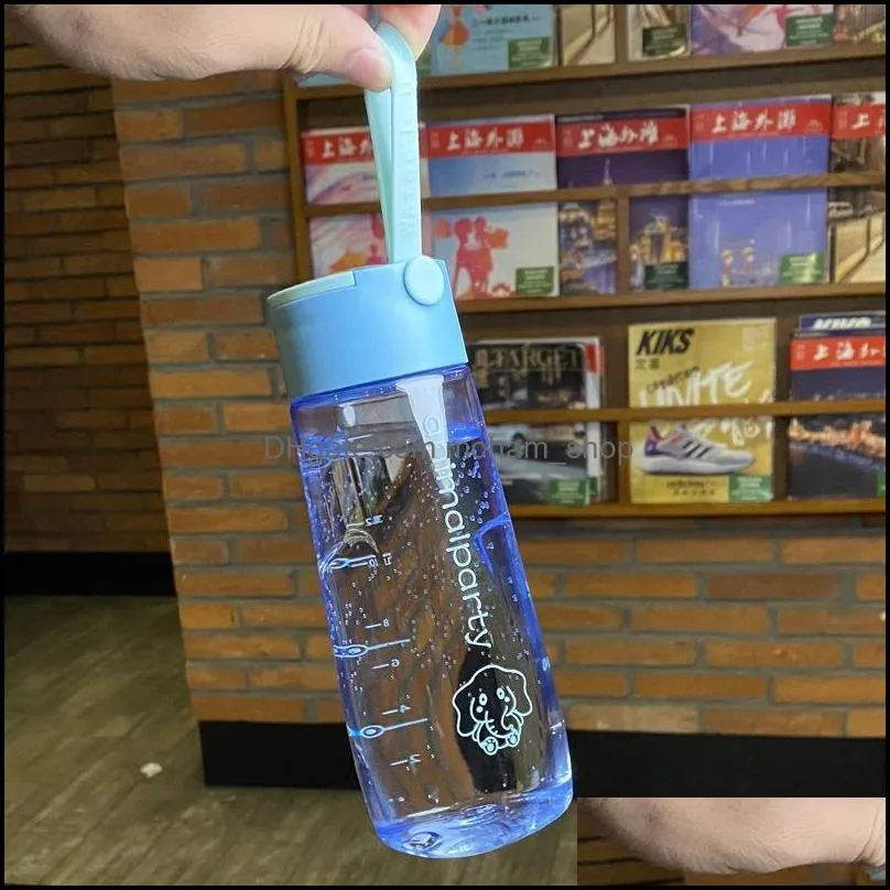 water bottles 480/550ml sport bottle plastic drinkware outdoor school leak proof seal portable direct drinking cup