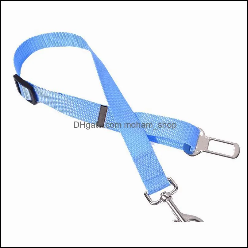 classic solid color dog leashes adjustable nylon car vehicle safety pet seat belt leashes seatbelt harness for dogs