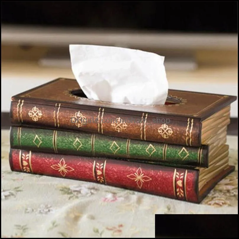 tissue boxes napkins creative europe rectangle napkin paper retro style book box luxurious holder ring storage table decoration