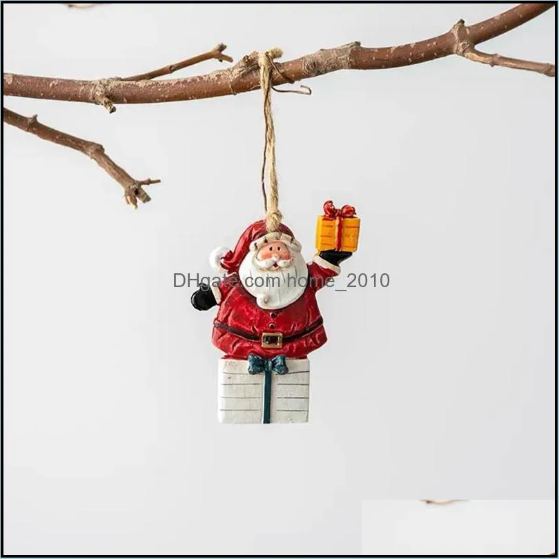christmas cute pendant cartoon wooden walnut man trojan horse pendants holiday decorations wy1429